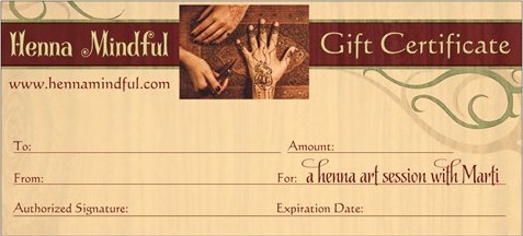 Henna Mindful Gift Certificate